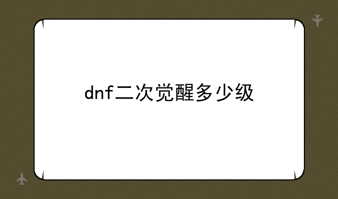 dnf二次觉醒多少级