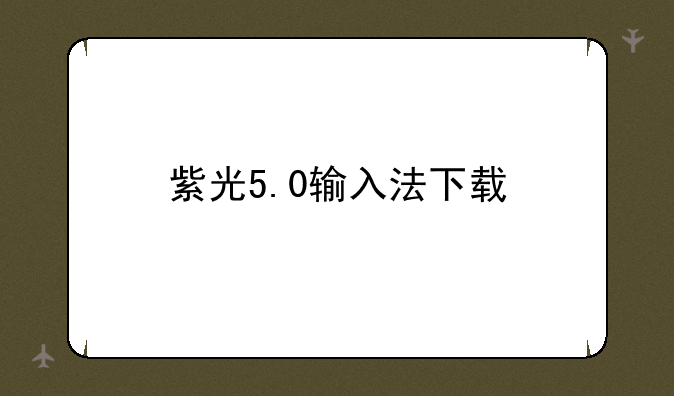 紫光5.0输入法下载