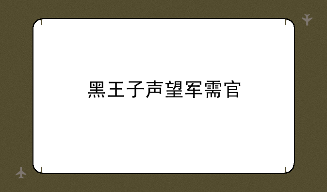 黑王子声望军需官