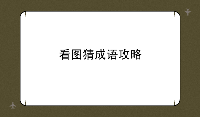看图猜成语攻略