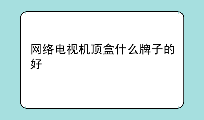 网络电视机顶盒什么牌子的好