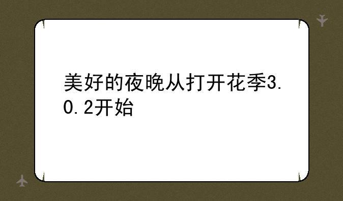 美好的夜晚从打开花季3.0.2开始