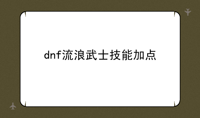 dnf流浪武士技能加点