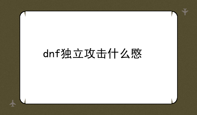 dnf独立攻击什么意思