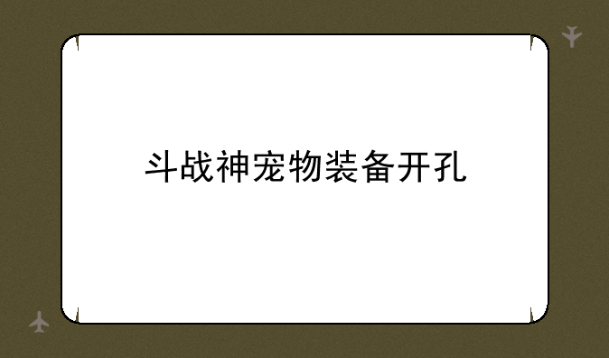 斗战神宠物装备开孔