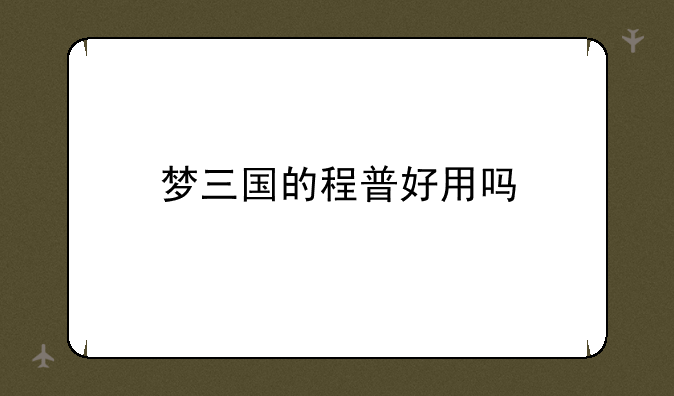 梦三国的程普好用吗