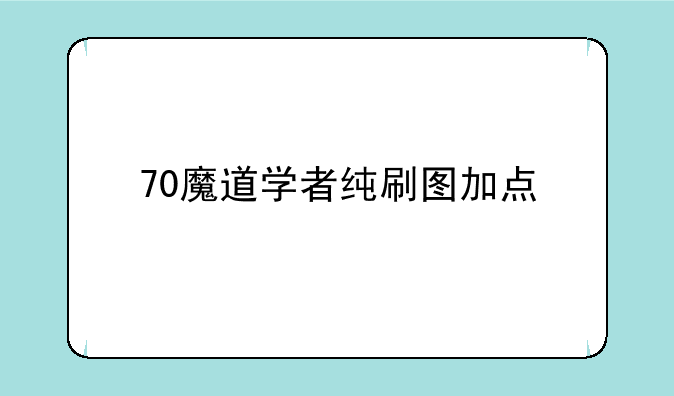 70魔道学者纯刷图加点