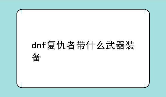 dnf复仇者带什么武器装备
