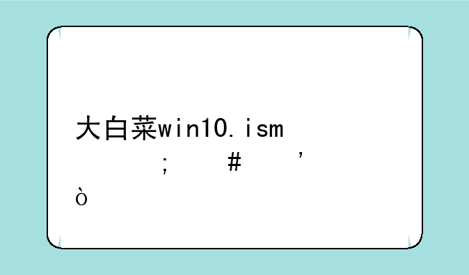 大白菜win10.iso怎么安装？