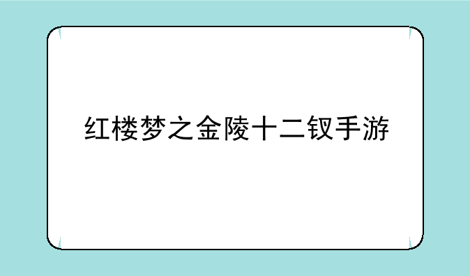 红楼梦之金陵十二钗手游