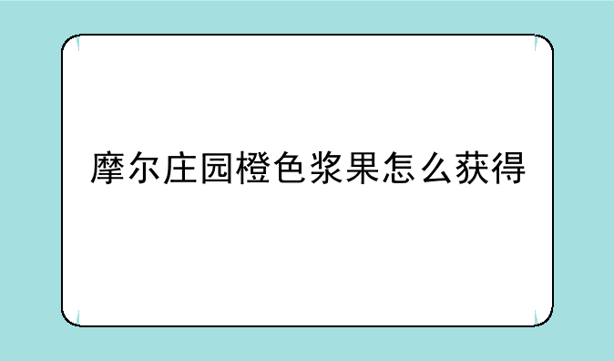 摩尔庄园橙色浆果怎么获得
