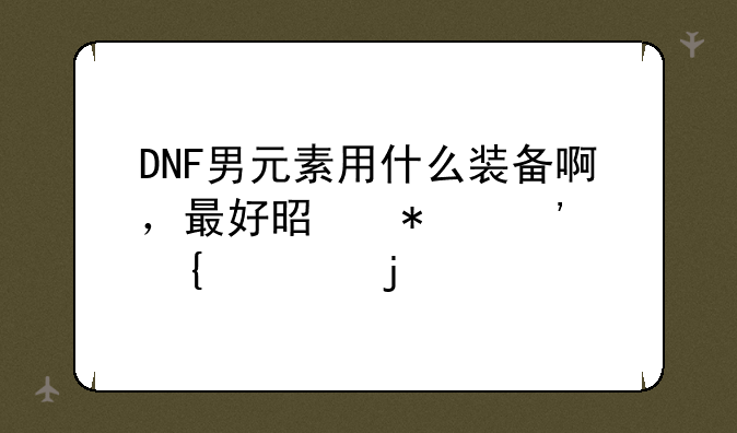 DNF男元素用什么装备啊，最好是加光属性的