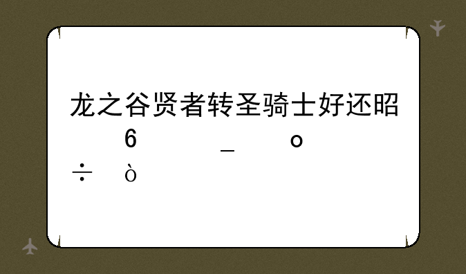 龙之谷贤者转圣骑士好还是十字军好？