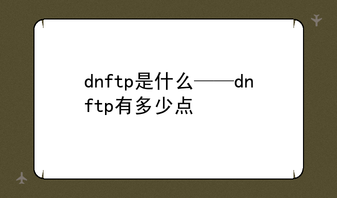 dnftp是什么——dnftp有多少点