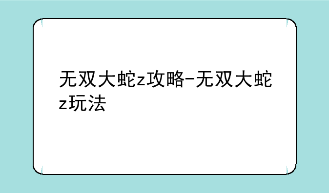 无双大蛇z攻略-无双大蛇z玩法