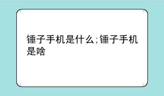 锤子手机是什么;锤子手机是啥