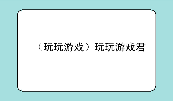 （玩玩游戏）玩玩游戏君